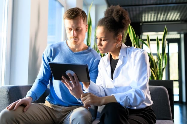 A doctor using a tablet to explain a medical chart to a patient in a well-lit office. The scene should illustrate patient-doctor communication and the use of technology in healthcare.