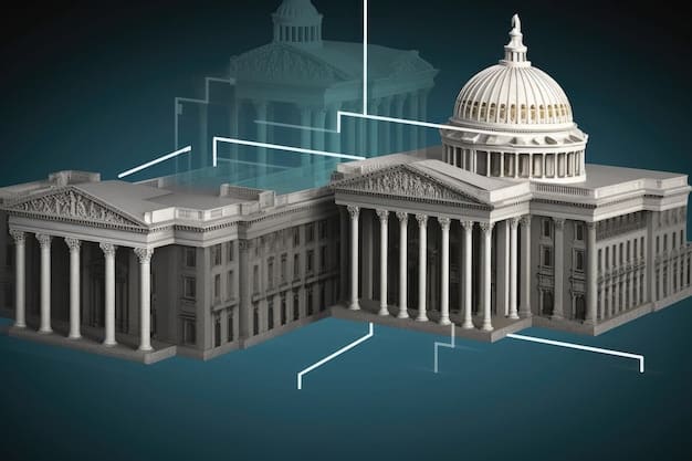 A diagram illustrating the hierarchy of the US court system, showing the progression from District Courts to Courts of Appeals and culminating in the Supreme Court.