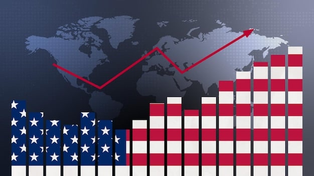 A line graph illustrating the US trade deficit over the last five years, with clear labels showing import and export values. The graph should highlight the widening gap between imports and exports.