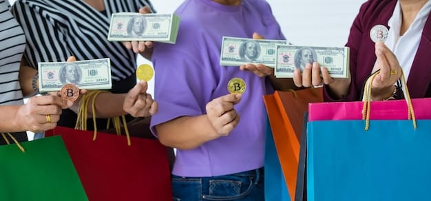 A split-screen visual showing one side with confident consumers shopping and spending, and the other side with worried consumers hoarding cash and cutting back on purchases.