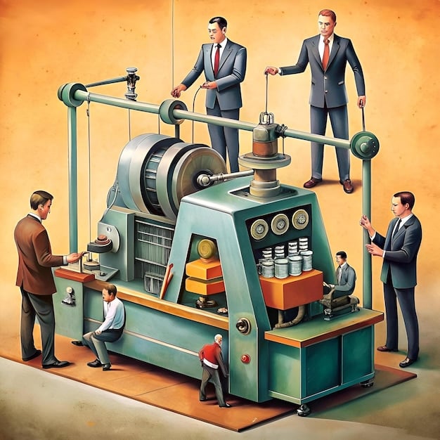 A collage showing key inventions from different eras of American history, such as the cotton gin, the assembly line, and the internet, to illustrate the impact of innovation on productivity.